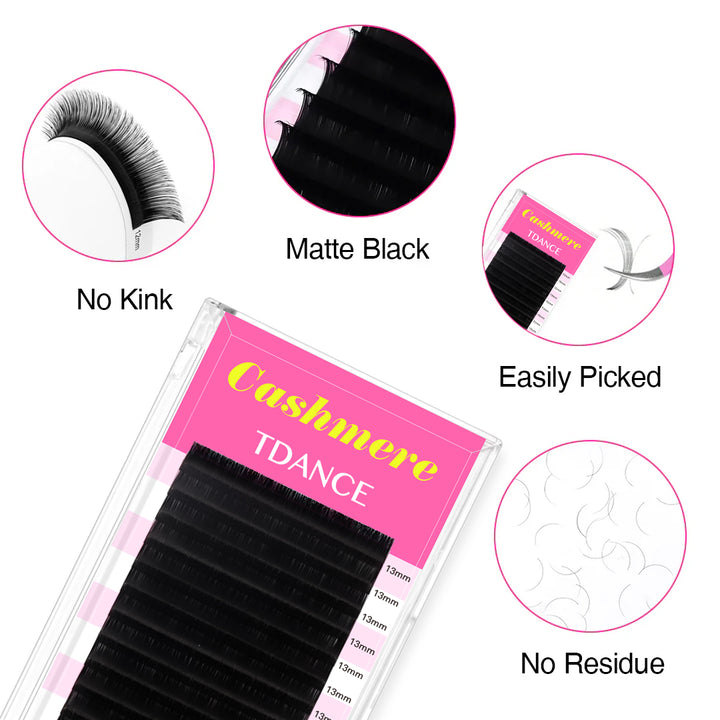 B/J/M/L/LD Curl Cashmere Volume Eyelash Extensions TDANCE 1