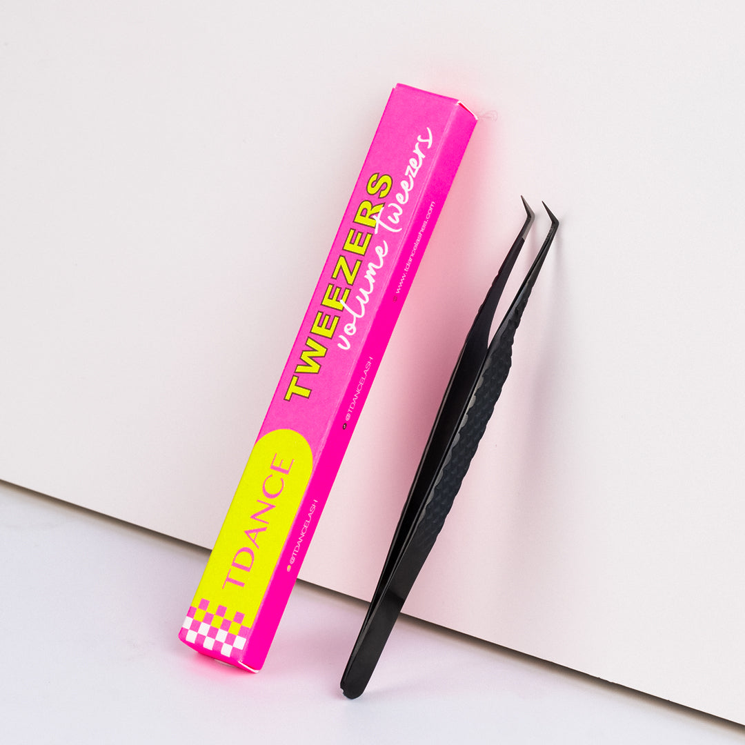 TB-01 Black Fiber Tweezers For Eyelash Extension TDANCE
