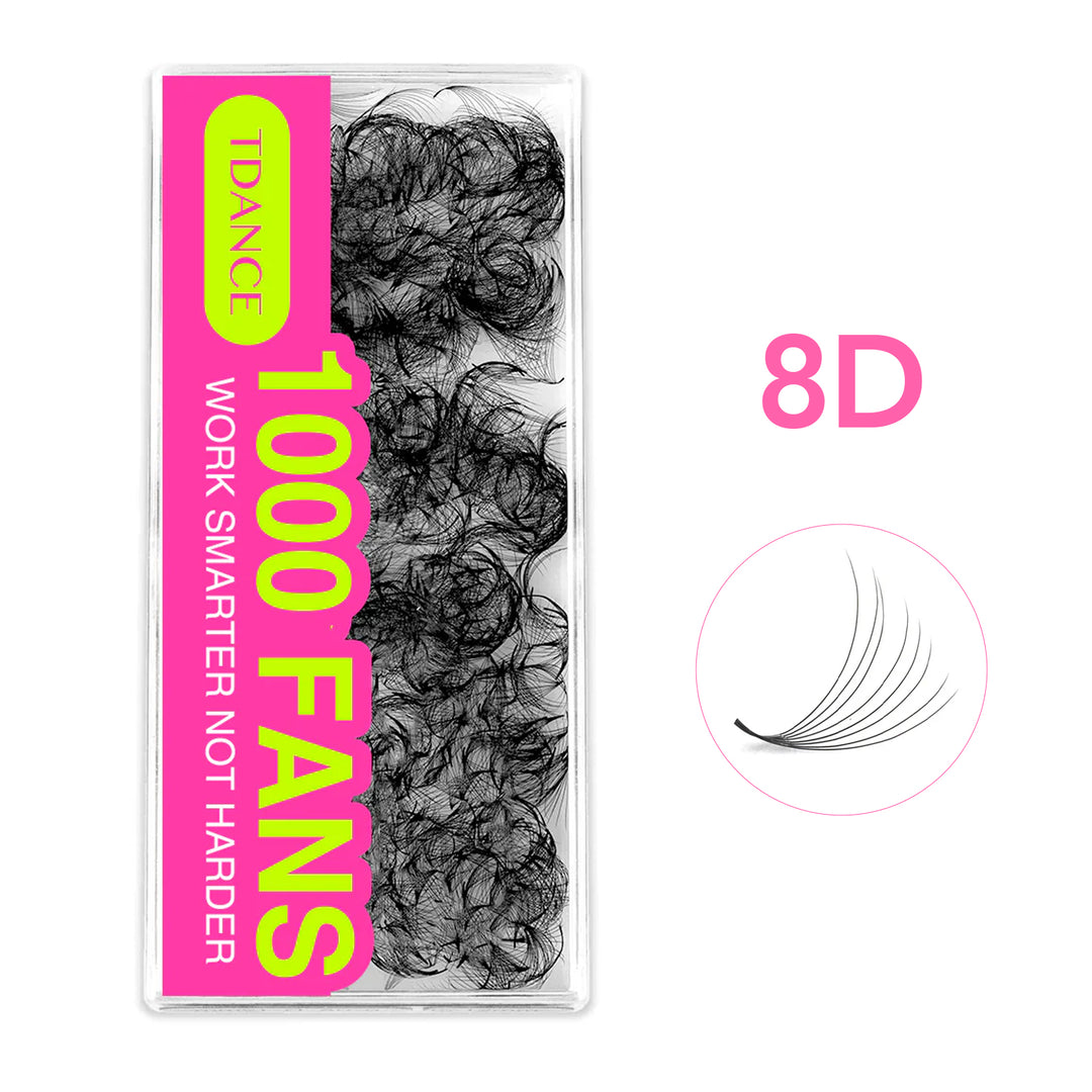 8D Handmade Premade Volume Loose Fans Pointy Base(1000 Fans) 1