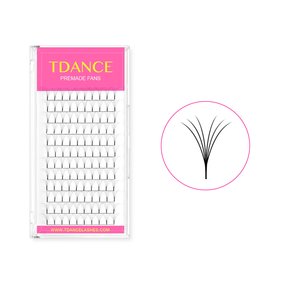 6D Premade Volume Fans Lashes 12 Rows (Long Stem) - TDANCE