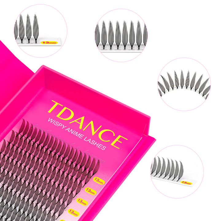 12 Rows 0.07MM Wispy Anime Lashes