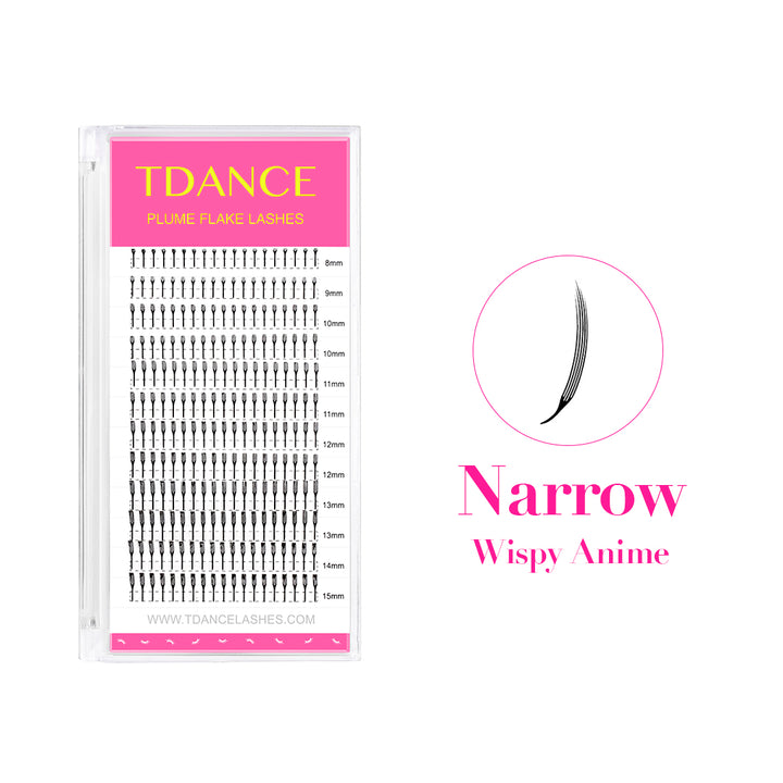 12 Rows 0.07MM Narrow Wispy Anime Lashes