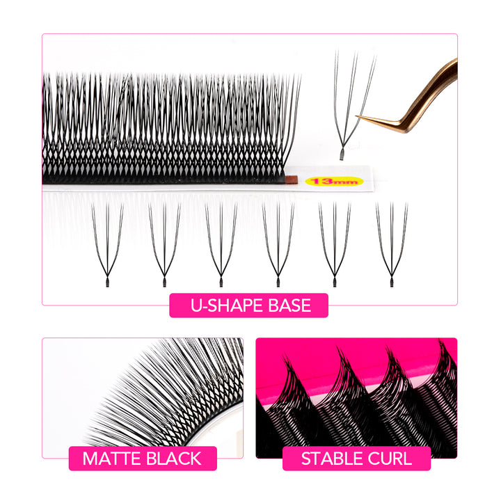 Double Layer U-Shape W / U-W 3D Lashes