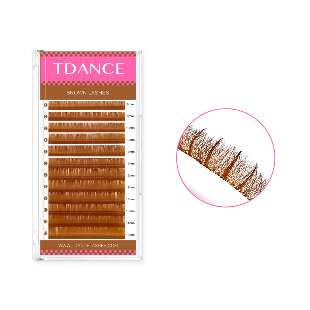 0.07 Premium Brown Colored Volume Eyelash Extensions