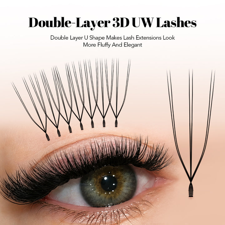 Double Layer U-Shape W / U-W 3D Lashes
